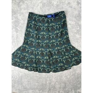 Vtg JH‎ Collectibles Skirt Size 14 Midi Fishtail Floral Dark Fairy Sheer Boho